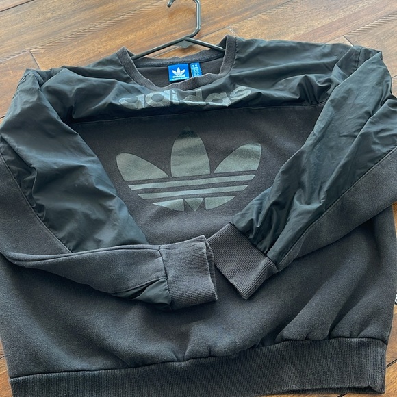 Adidas  black mono crew neck sweatshirt size large with Flaws - Picture 11 of 12